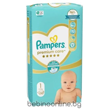 PAMPERS PREMIUM CARE Пелени 1 New born (2-5 кг)50бр.