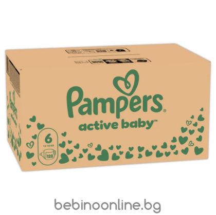  PAMPERS ACTIVE BABY Пелени 6-Extra (13-18 кг) 128бр.КАШОН