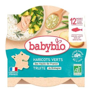 BABYBIO БИО Меню Пъстърва и Зелен фасул 12+ мес. 230 г