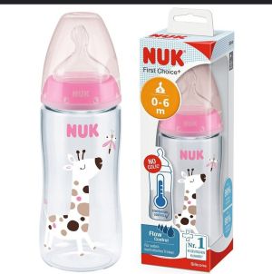 NUK FIRST CHOICE PP Шише със силиконов биберон 300 мл. Termo control MIX 741.926