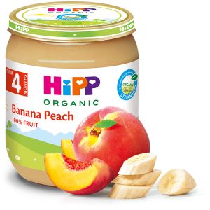 HIPP  БИО плодово пюре Банани с праскови 125г.код 4396