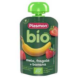 PLASMON  Био Плодова Закуска ПАУЧ Банан Ягода, 6+М, 100 гр