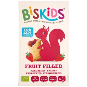 BELKORN BisKids Био детски бисквити с ягодов пълнеж от 3 години, 120г