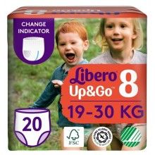 Libero Up&Go -Еднократни пелени-гащички, Размер 8 (19–30 кг), 20 бр./пак.