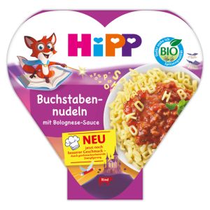 HIPP БИО БЕБЕШКО МЕНЮ-ПЮРЕ ABC Паста буквички Болонезе  250г. в купичка код 8644
