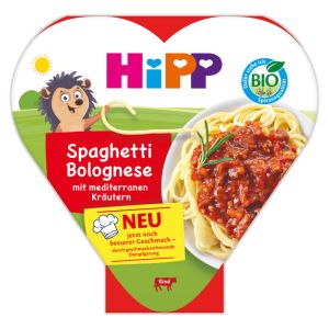 HIPP БИО БЕБЕШКО МЕНЮ-ПЮРЕ Спагети Болонезе,в купичка , 250 гр. код 8635