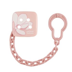  CANPOL Клипс за залъгалка със синджир  GOLD Код: 2/440 т.син/розов