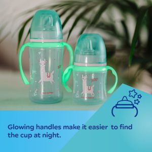 CANPOL  Тренировъчна чашка със светещи дръжки PP EasyStart 240 мл Екзотични животни код: 35/208