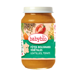 BABYBIO БИО Био бебешко пюре  Вегетарианска Паста с моркови, леща, домати (8+ месеца) - 200г.