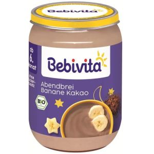 BEBIVITA БИО млечна каша "Лека нощ" грис с банан и какао 190г.14602