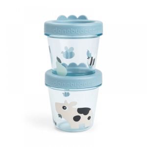 BIBS  Бебешки контейнери за храна Tiny Farm Blue 2 бр./1256122/