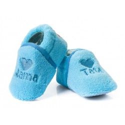 ATTRACTIVE BABY Меки бебешки буйки -пантофки МАМА/ТАТЕ СИН Модел:BFU008