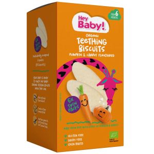 HEY BABY Био бисквитки бебешки ТИКВА И МОРКОВ 5 x 4.2гр.