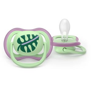 AVENT Ultra Air Happy залъгалки ортодонтски,6-18м, с дизайн коте/листо, в кутия за стерилизиране 0650.001