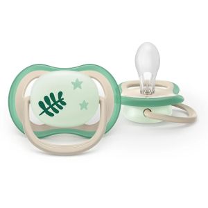 AVENT Ultra Air NightTime,ортодонтски силиконови залъгалки 6-18м., с дизайн ,в кутия за стерилизиране0661.001