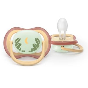 AVENT Ultra Air NightTime,ортодонтски силиконови залъгалки  0-6м, пастелни цветове, унисекс, в кутия за стерилизиране 0646.001 
