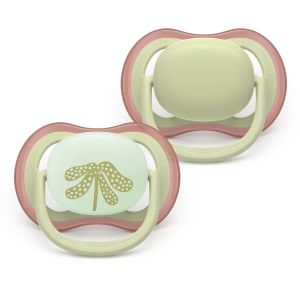 AVENT Ultra Air NightTime,ортодонтски силиконови залъгалки 6-18м.,пастелни цветове, унисекс, в кутия за стерилизиране 0652.001 