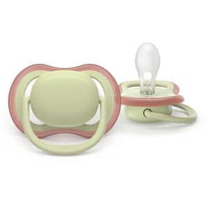 AVENT Ultra Air NightTime,ортодонтски силиконови залъгалки 6-18м.,пастелни цветове, унисекс, в кутия за стерилизиране 0652.001 