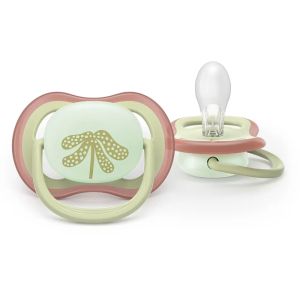 AVENT Ultra Air NightTime,ортодонтски силиконови залъгалки 6-18м.,пастелни цветове, унисекс, в кутия за стерилизиране 0652.001 