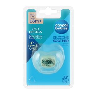 CANPOL  силиконова залъгалка тип черешка Love&Sea, 18м.+Код: 34/902/розова,синя/