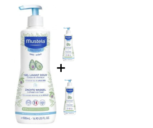 MUSTELA Normal skin Нежно измиващ гел за коса и тяло 500 мл 5778+100мл БОНУС