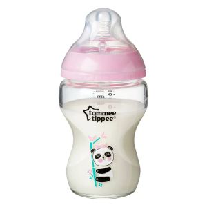 Tommee Tippee Easi Vent Стъклено шише за хранене  250мл, 0м+, момиче  0200