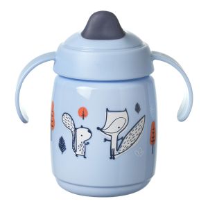 TOMMEE TIPPEE Тренировъчна неразливаща се чаша с мек н-k и дръжки SuperStar Trainer Sippee Cup 300 мл, 6м+, синя 0289