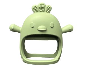 SEVI BEBE  Бебешка силиконова ръкавичка Пиле Зелена  BR11-2