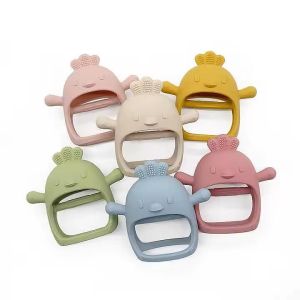 SEVI BEBE  Бебешка силиконова ръкавичка  Пиле  СИНЯ  BR11-2