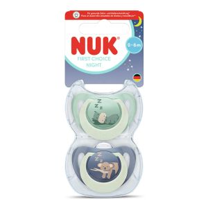 NUK FC Залъгалка силикон + кутийка 0-6 м 2 бр. NIGHT ХИПО/КОАЛА   175.386