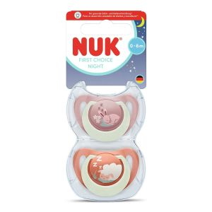 NUK FC Залъгалка силикон + кутийка 0-6 м 2 бр. NIGHT ЗАЕК/ОВЦА  175.387