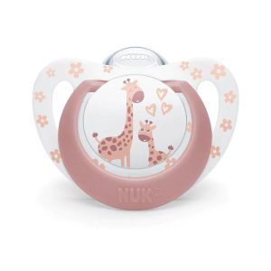 NUK FC Залъгалка силикон + кутийка 0-6 м 2 бр. ПИНГВИН/ЖИРАФ 175.379
