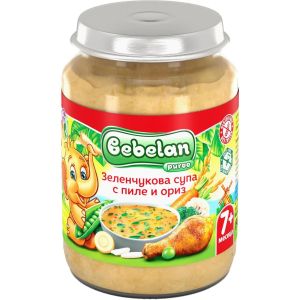 BEBELAN PUREE бебешко пюре Зеленчукова супа с пиле и ориз 7+ мес. 190 г.   7196