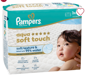 PAMPERS   Мокри кърпи с капак Aqua Harmonie  с капак комплект 3 × 48 бр (144 бр.)
