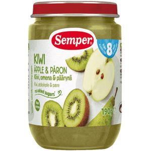 SEMPER бебешко плодово пюре  Круши и Киви 8+ мес. 190 г. 9524