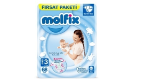 Molfix Jumbo Pack – Еднократни пелени, Размер 3 (4-9 кг.), 68 бр./пак.