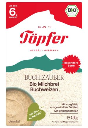 Topfer Bio Безмлечна каша Зърнено вълшебство 5м+ 200г./овез ,спелта ,ечемик/