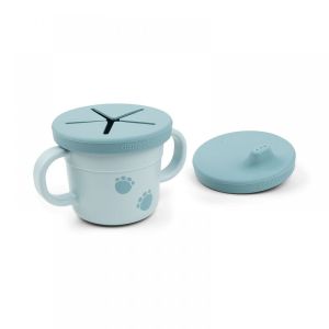 BIBS Чаша с 2 капака - против разливане и за снакс Elphee Blue 1936672