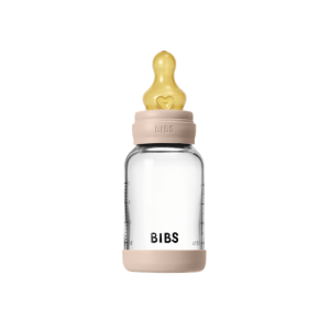 BIBS Бебешка Стъклена Бутилка  Blush 120мл Каучук Бавен Поток 5019244