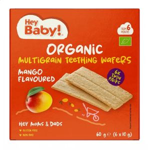 HEY BABY Био бебешки вафли манго 6м. 6х10г