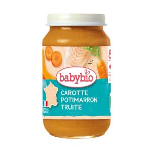 BABYBIO БИО бебешко пюре  Зеленчуци с Пъстърва 8+ мес. 200 гр.