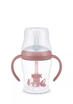 NUK Perfect Match шише със сламка, 150 мл., 8+мес, Мечка 215.402