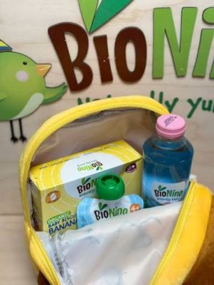 BIO NINO  Детска раничка с бисквити, вода и пауч