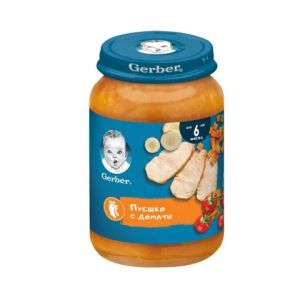 GERBER Пюре пуешко с домати от 7 мес. 190 гр. 1384