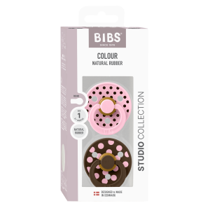  BIBS COLOUR Polka Baby Pink/Mocha, 2бр.Биберони  6-18 месеца 12034102