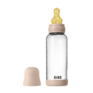 BIBS Бебешка Стъклена Бутилка  Blush 240мл Каучук Среден Поток 5020244