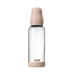 BIBS Бебешка Стъклена Бутилка  Blush 240мл Каучук Среден Поток 5020244