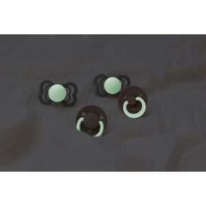 BIBS Биберони  De Lux, Blush GLOW/Vanilla GLOW, 2бр. 6-18 месеца 190216