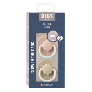 BIBS Биберони  De Lux, Blush GLOW/Vanilla GLOW, 2бр. 6-18 месеца 190216