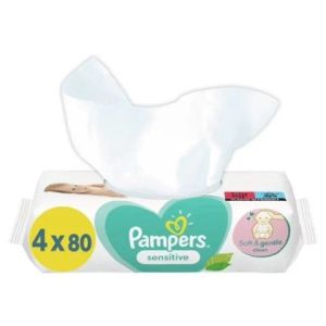 PAMPERS   мокри кърпички,Sensitive - 4 x 80бр., 320 бр.